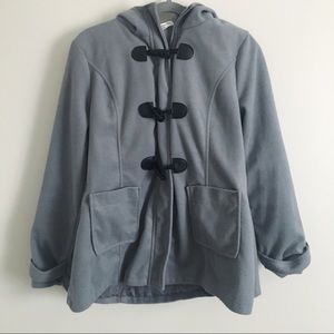 Rose Gal Hooded Toggle Peacoat Gray Size 2XL